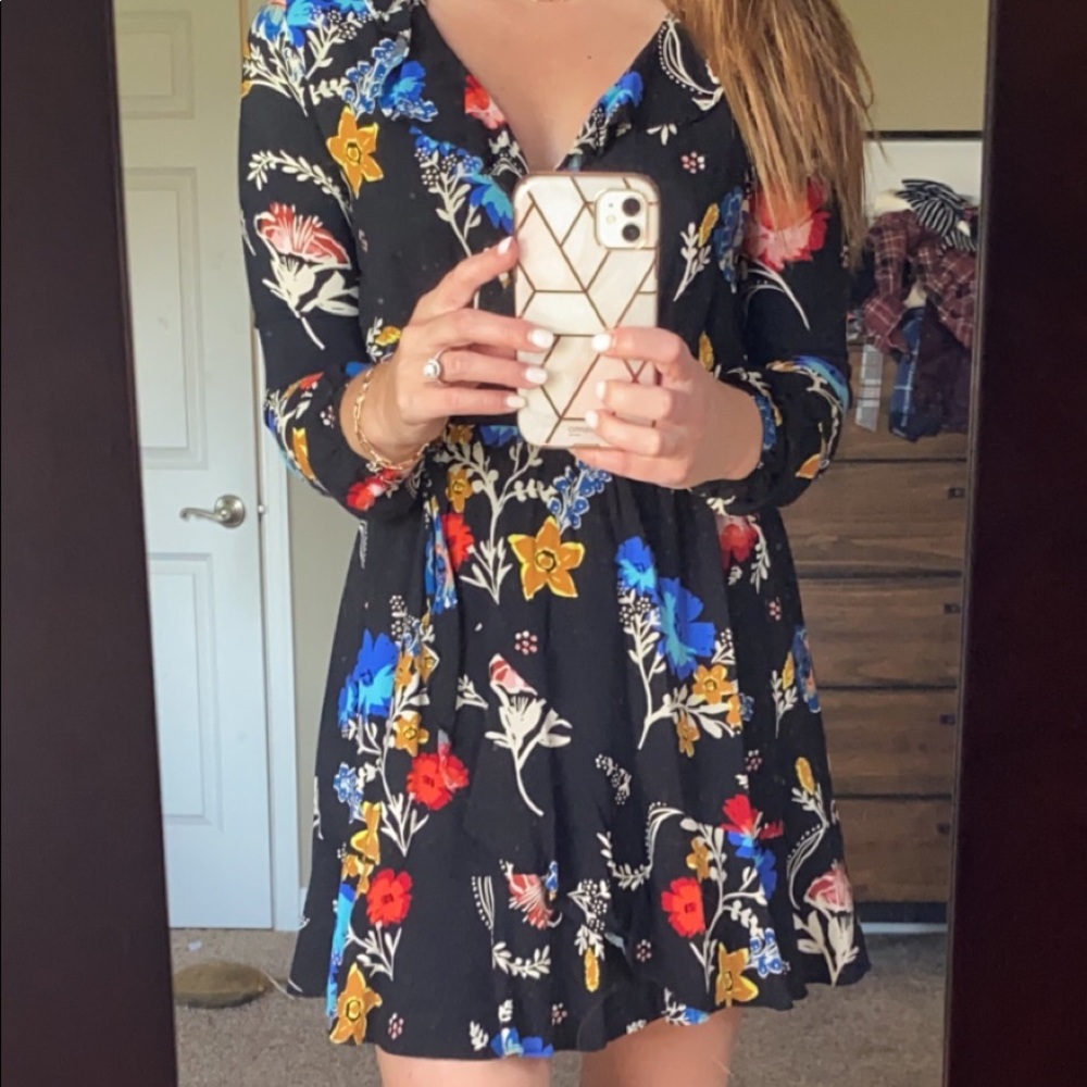 Multi color long sleeve dress